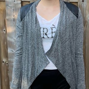 Ardene Cardigan with leather inserts, Size L